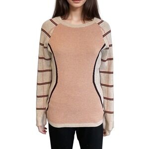 Smarwool Knit Sweater Women Sz S Pink Wool Blend Layering Winter Snow Ski